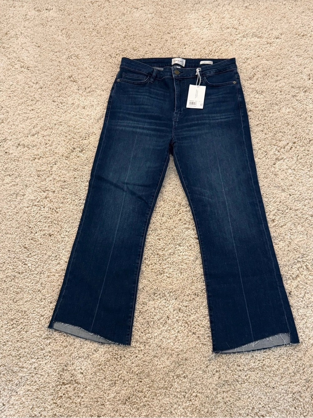 Frame high rise le crop mini bootcut cascade hem 31 NWT $258